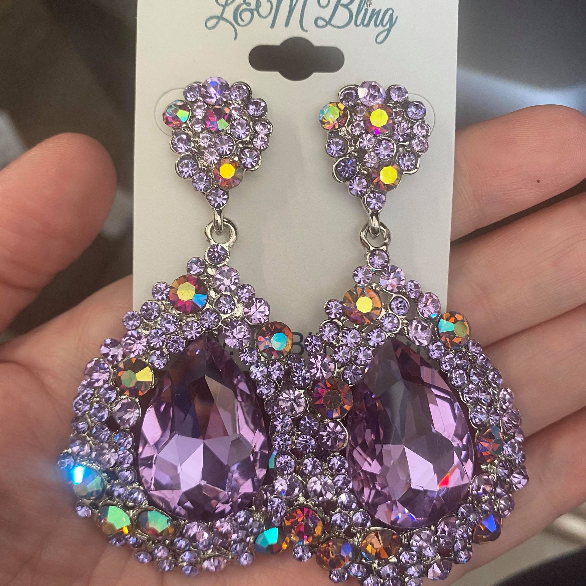 Light Purple Chunky Earrings | Pageant Earrings