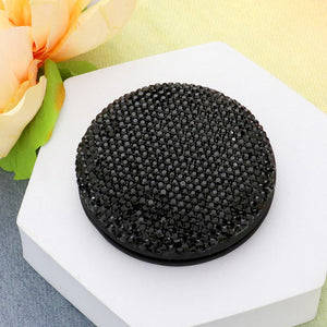 Bling Round Compact Mirror Black