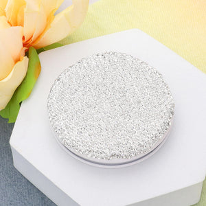 Bling Round Compact Mirror Clear Crystal