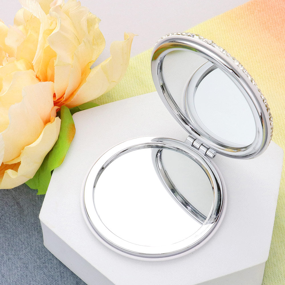 Bling Round Compact Mirror Open