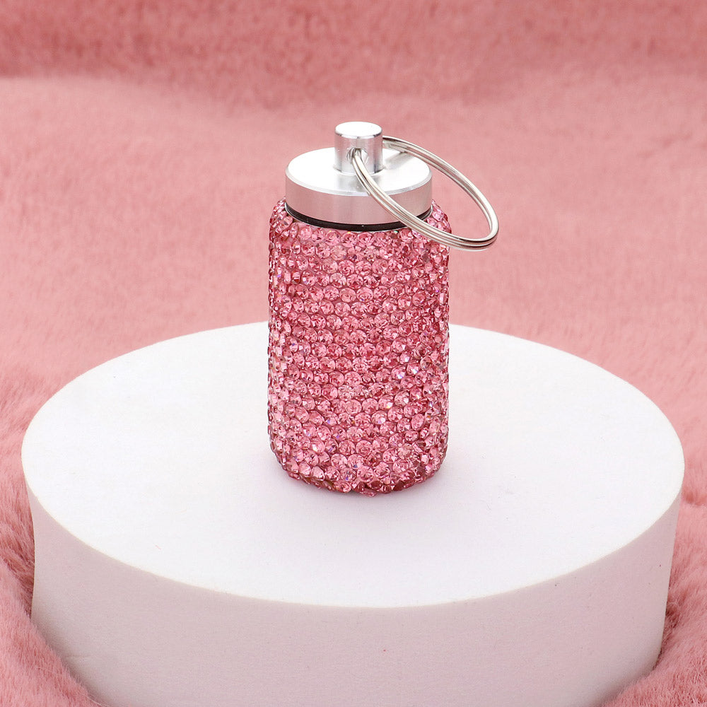 Bling Pink Small Pill Case | Bling Pill Case Keychain | Bling Products
