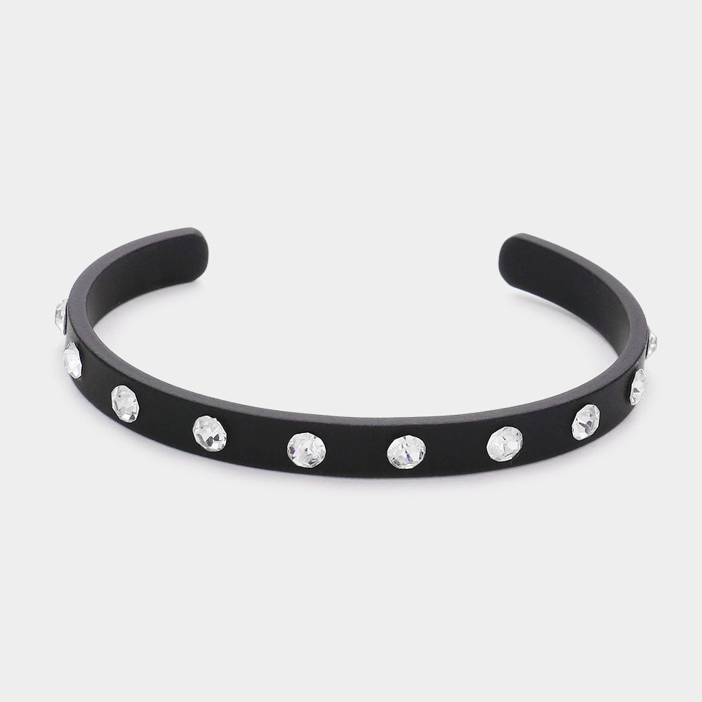 Black Studded Fun Fashion Cuff Bracelet | Outfit of Choice Jewelry