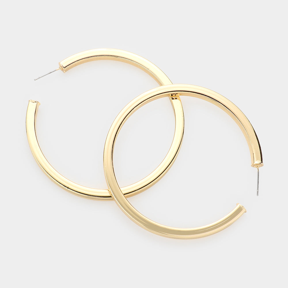 Gold Hoop Earrings | 2.4" | Fun Fashion Earrings