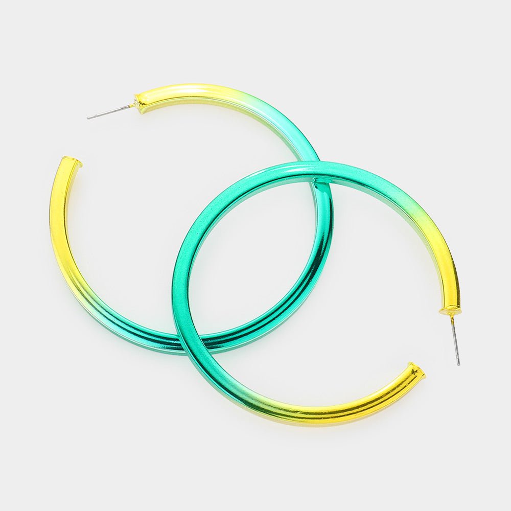 Multi-Color Hoop Earrings | 2.4" | Fun Fashion Earrings