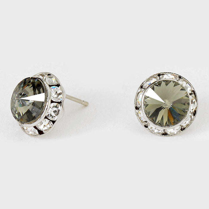 Black Diamond Stud Earrings 0.5" | 123300