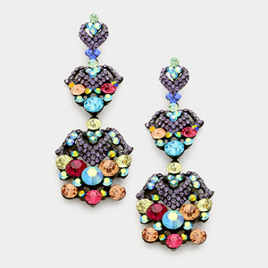 Multi Colored Crystal Dangle Earrings | Lauren | 343370