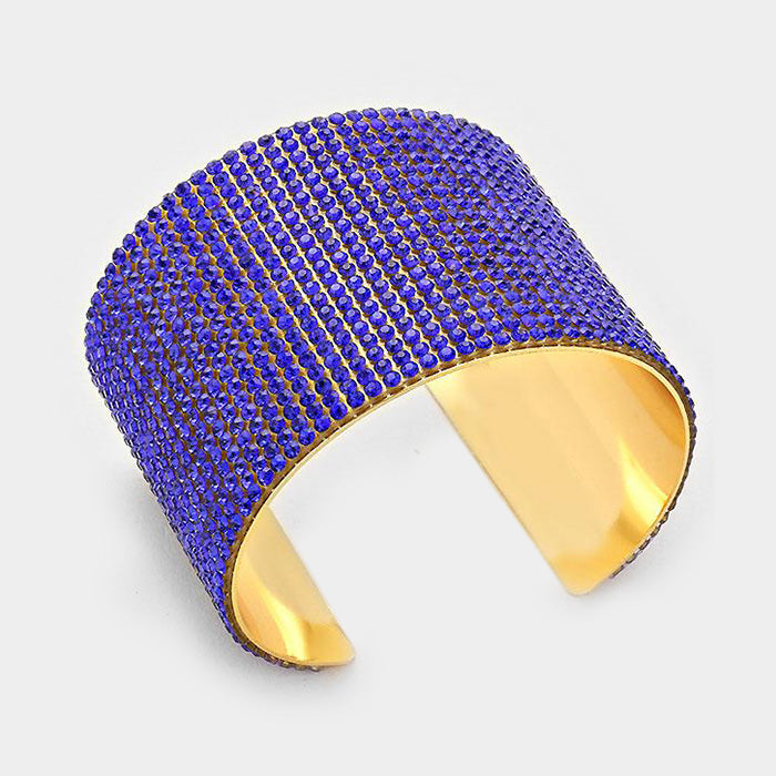 Sapphire Crystal Cuff Pageant Bracelet | 305254