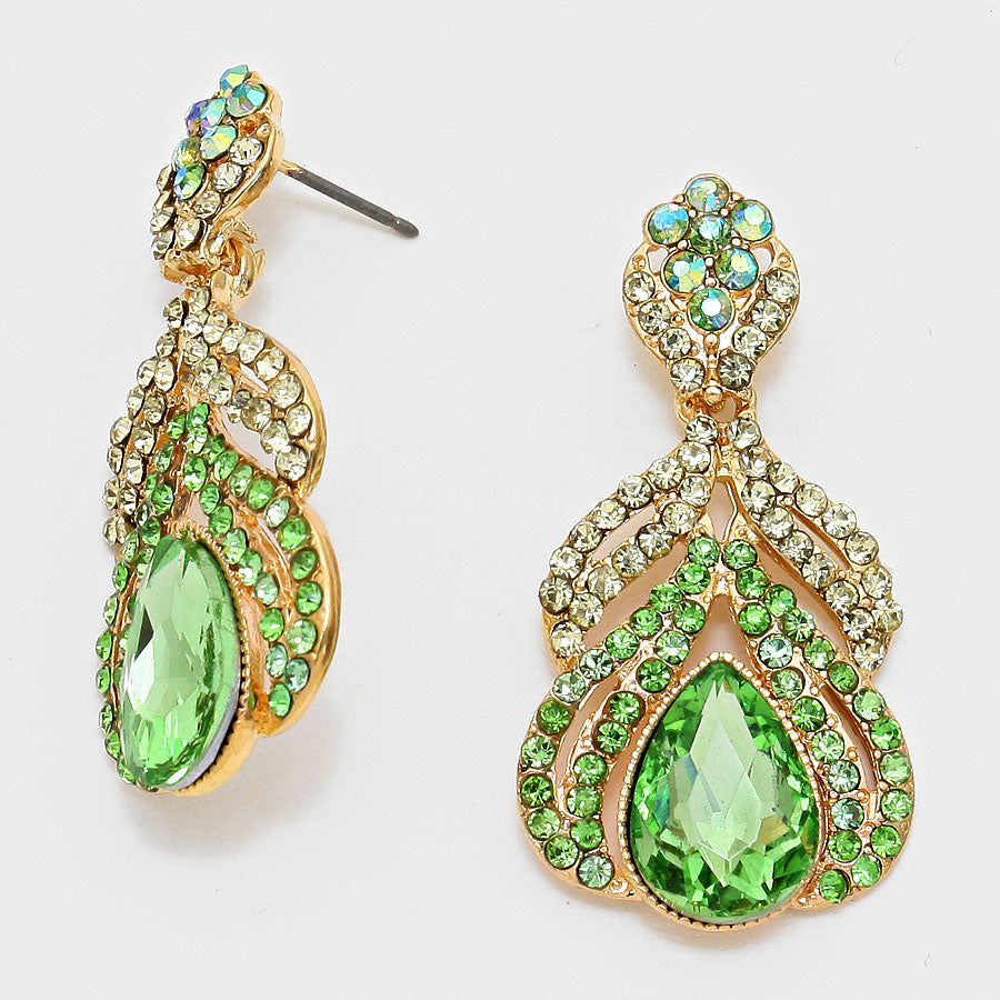 Small Green Dangle Earrings | 261337