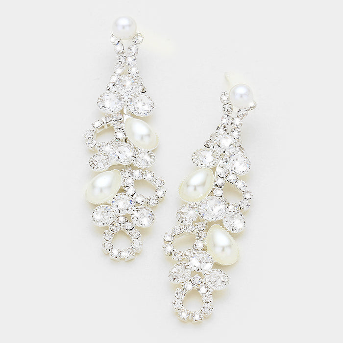 Silver and Pearl Fashion Earrings | 322014