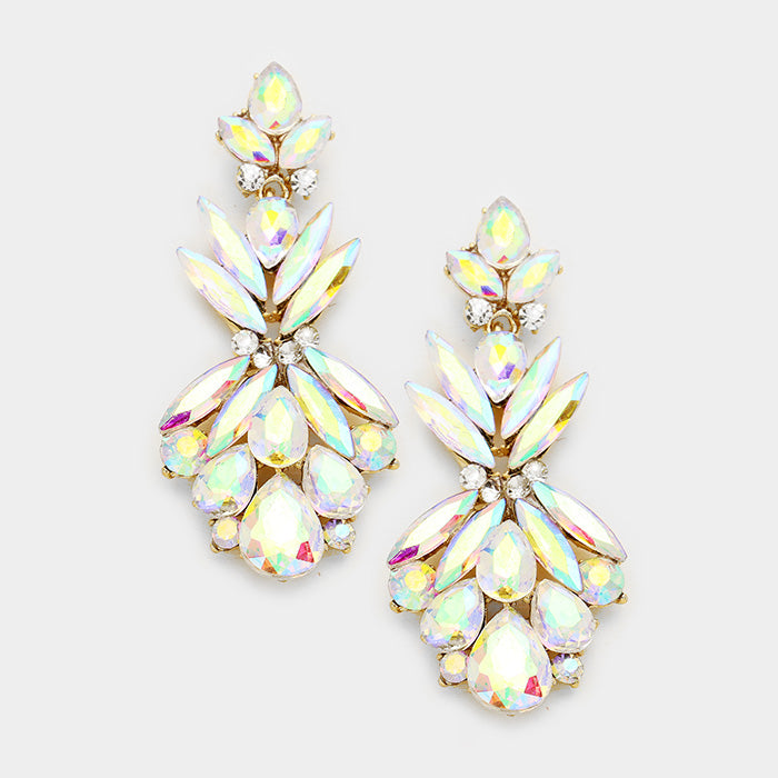 AB Crystal Floral Dangle Earrings | 237575