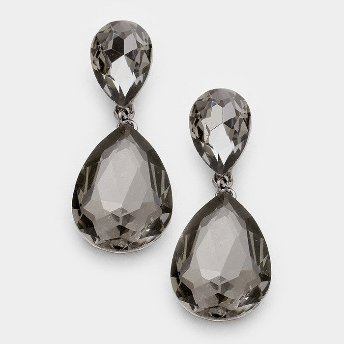 Black Diamond Teardrop Earrings 
