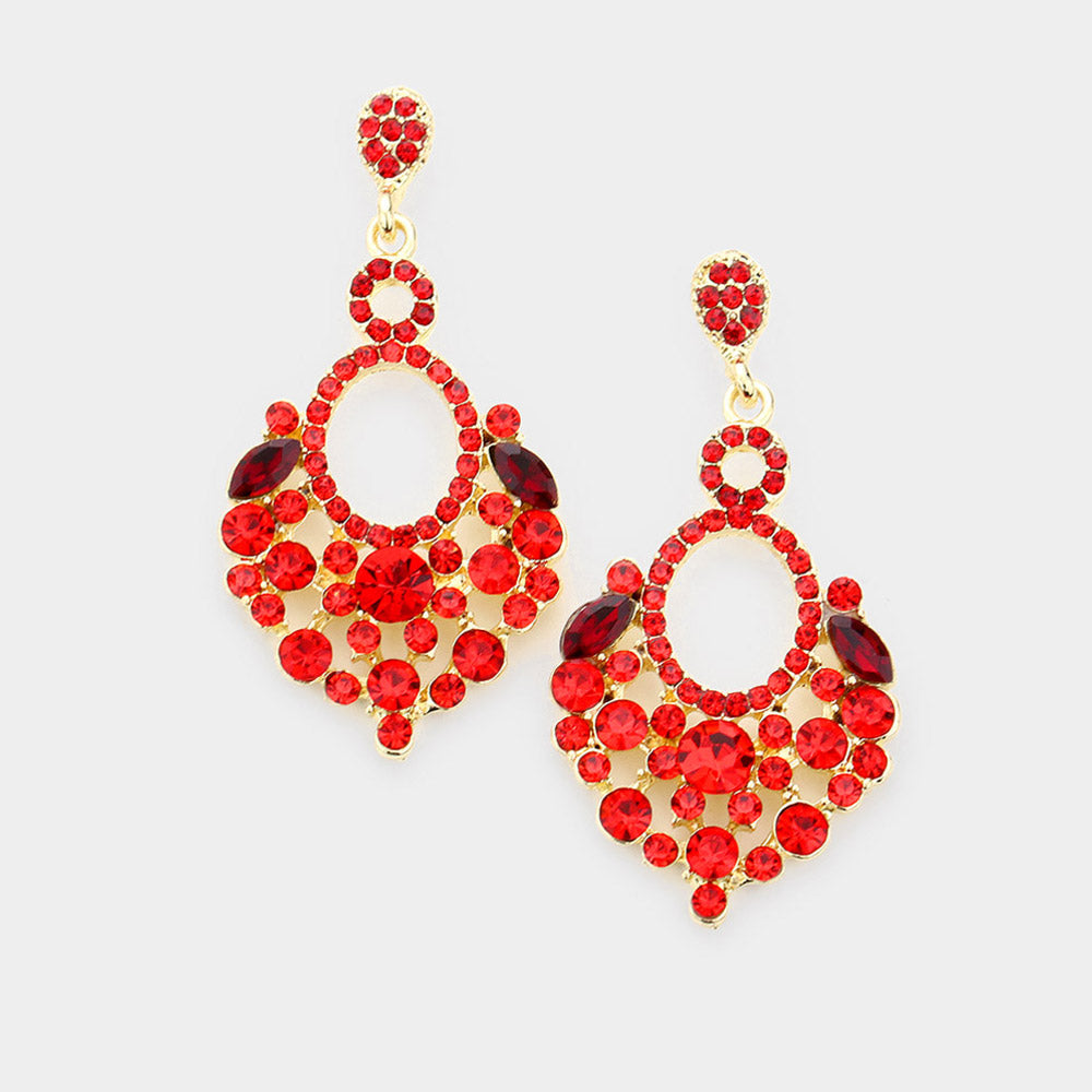 Little Girls Red Chandelier Earrings