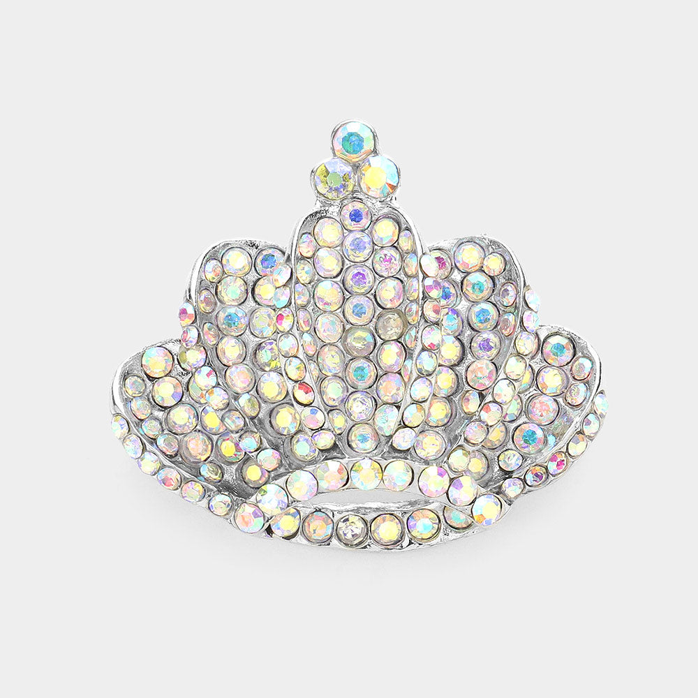 Bling Crown Rhinestone Sash Pins | Crown Brooch | Pageant Pins | Crown Pins | BR06420