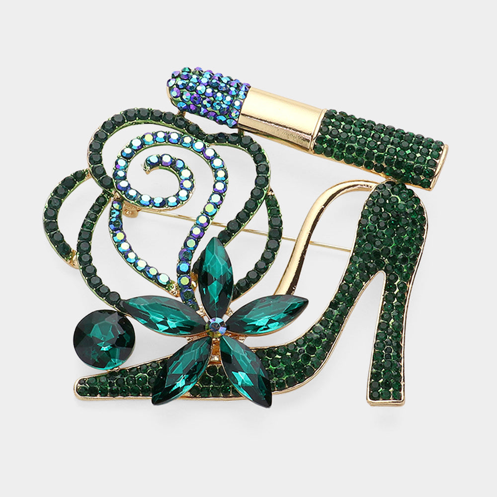 Emerald Rhinestone Pageant Sash Pin | Sash Brooch | Sash Pin Styles
