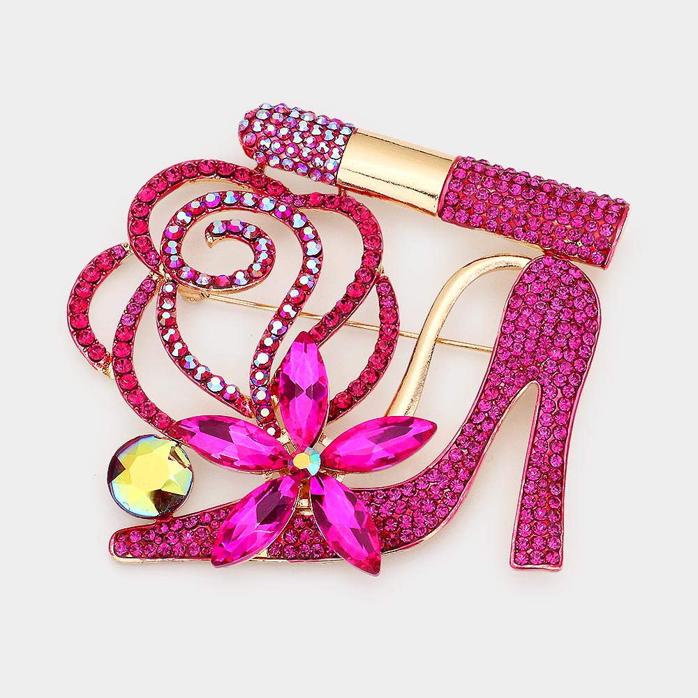 Fuchsia Rhinestone Pageant Sash Pin | Sash Brooch | Sash Pin Styles
