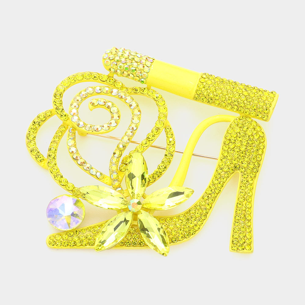 Yellow Rhinestone Pageant Sash Pin | Sash Brooch | Sash Pin Styles