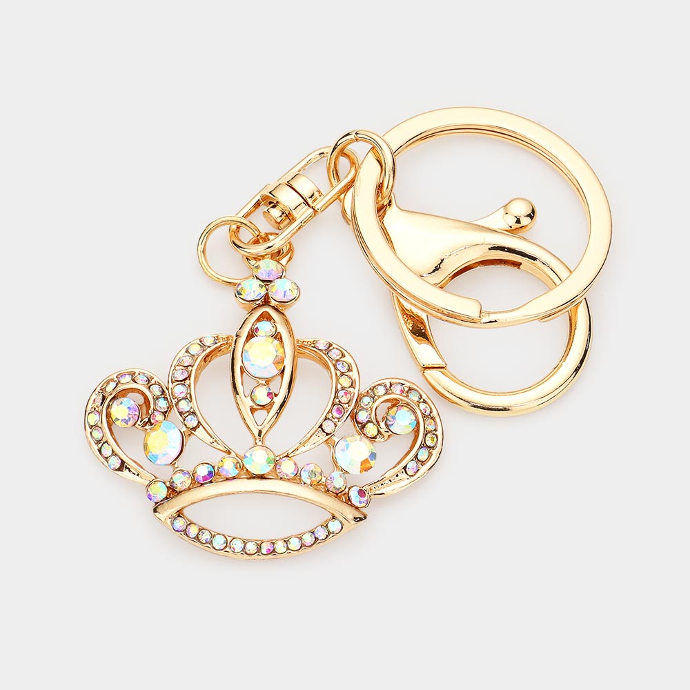 Bling Crown Keychain AB on Gold