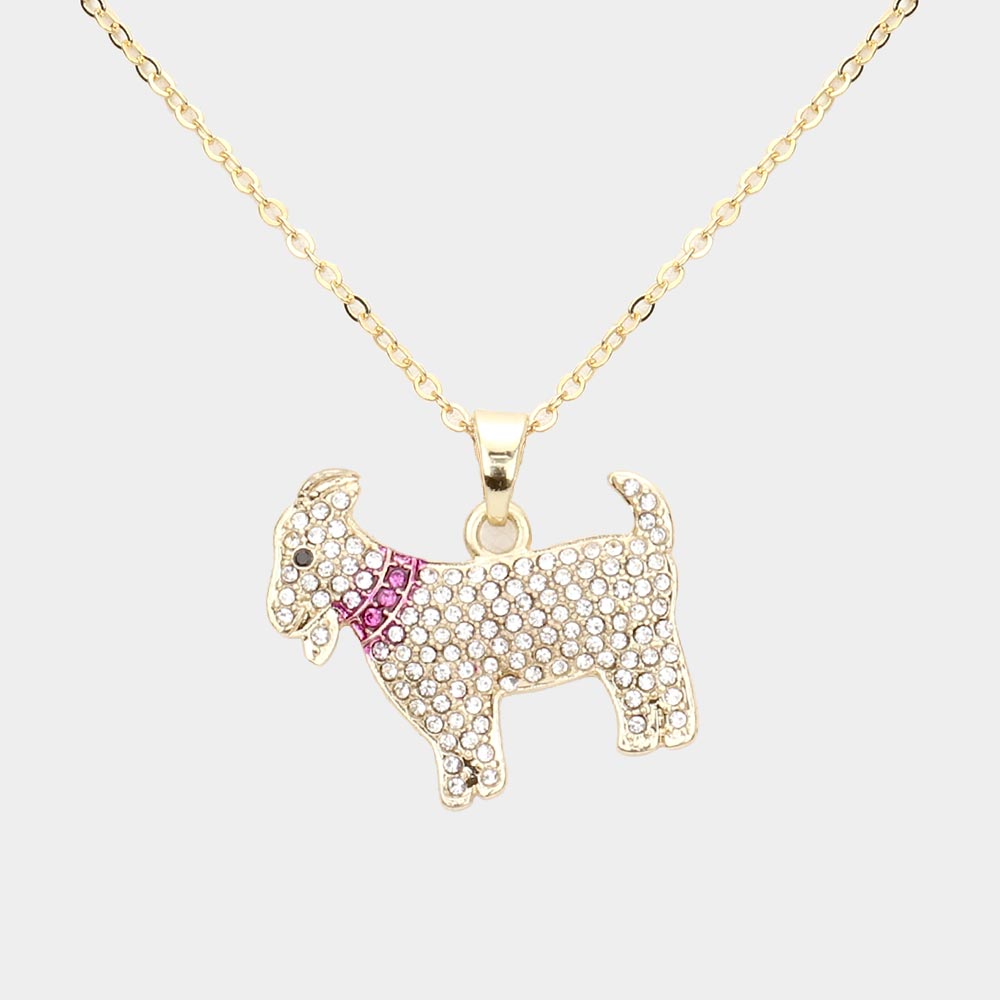 Bling Goat Pendant Necklace | Goat Jewelry | Goat Items | Goat Lover