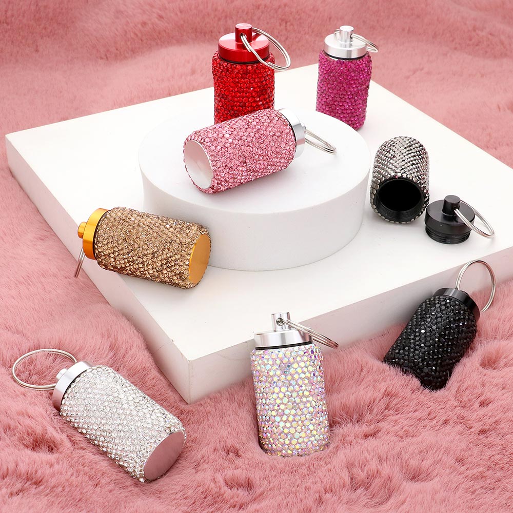 Bling Small Pill Case Showing All Colors  | Bling Pill Case Keychain | Bling Products