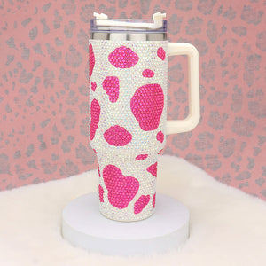 Bling Stainless Steel Tumber 40 oz Pink Cow
