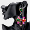 Multi-Color Multi Teardrop Large Clip On Dangle Earrings | Pageant Earrings