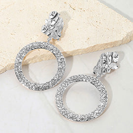 Clear Rhinestone Open Circle Clip On Pageant Earrings | Clear Clip On Earrings