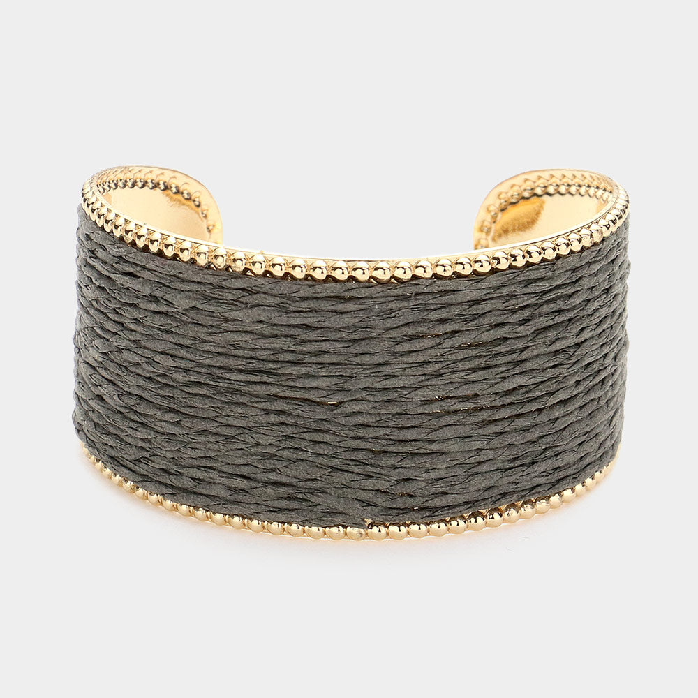 Gray Fun Fashion Raffia Cuff Pageant Bracelet | Gray Fun Fashion Accessories