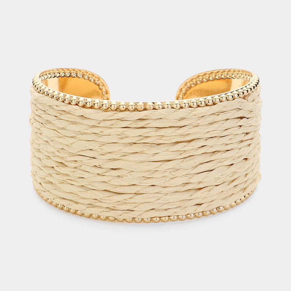 Ivory Fun Fashion Raffia Cuff Pageant Bracelet | Ivory Fun Fashion Accessories
