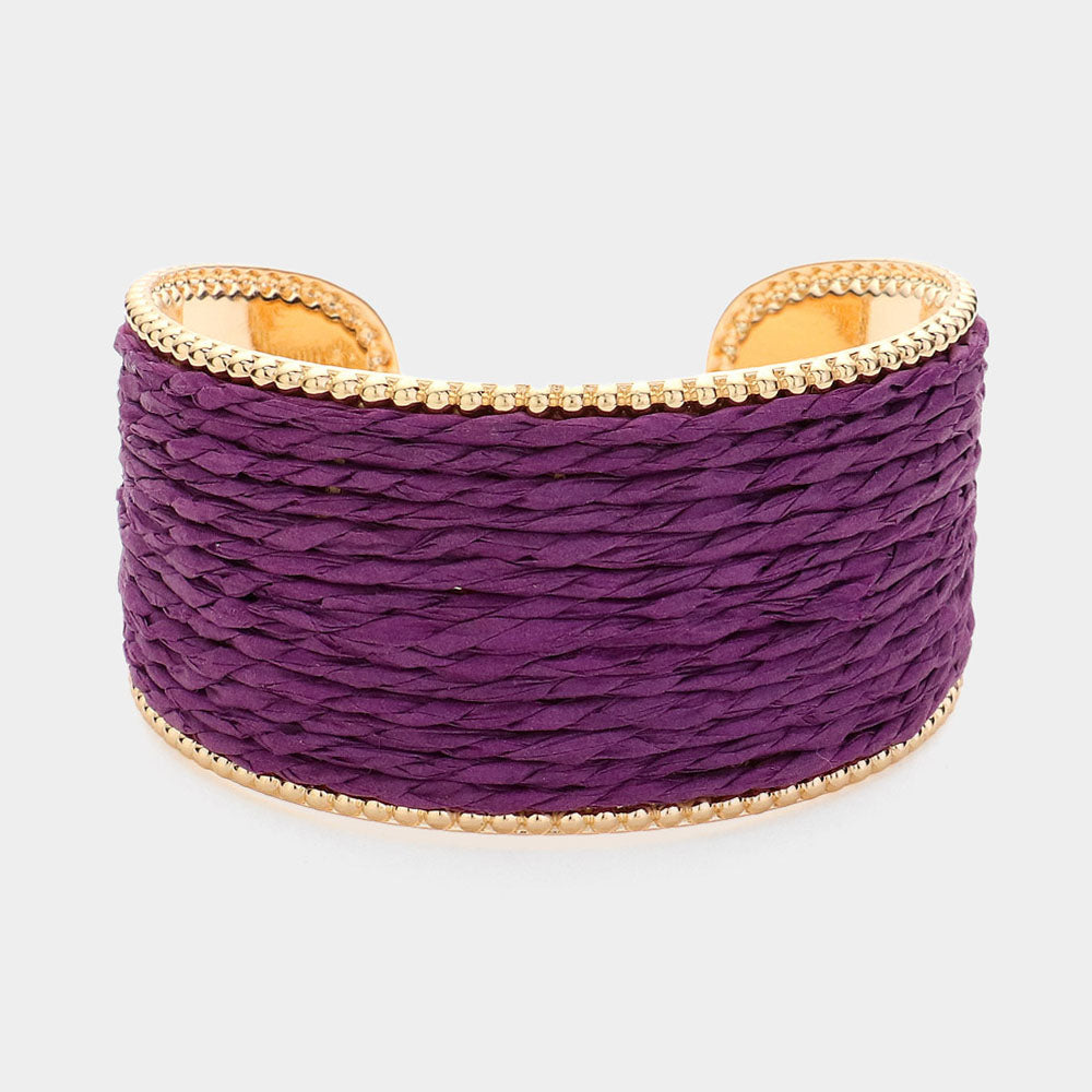 Purple Fun Fashion Raffia Cuff Pageant Bracelet | Purple Fun Fashion Accessories