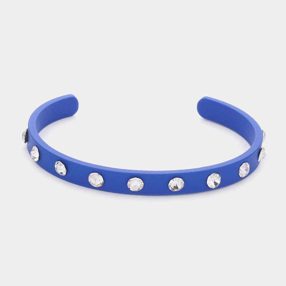 Blue Studded Fun Fashion Cuff Bracelet | Outfit of Choice Jewelry