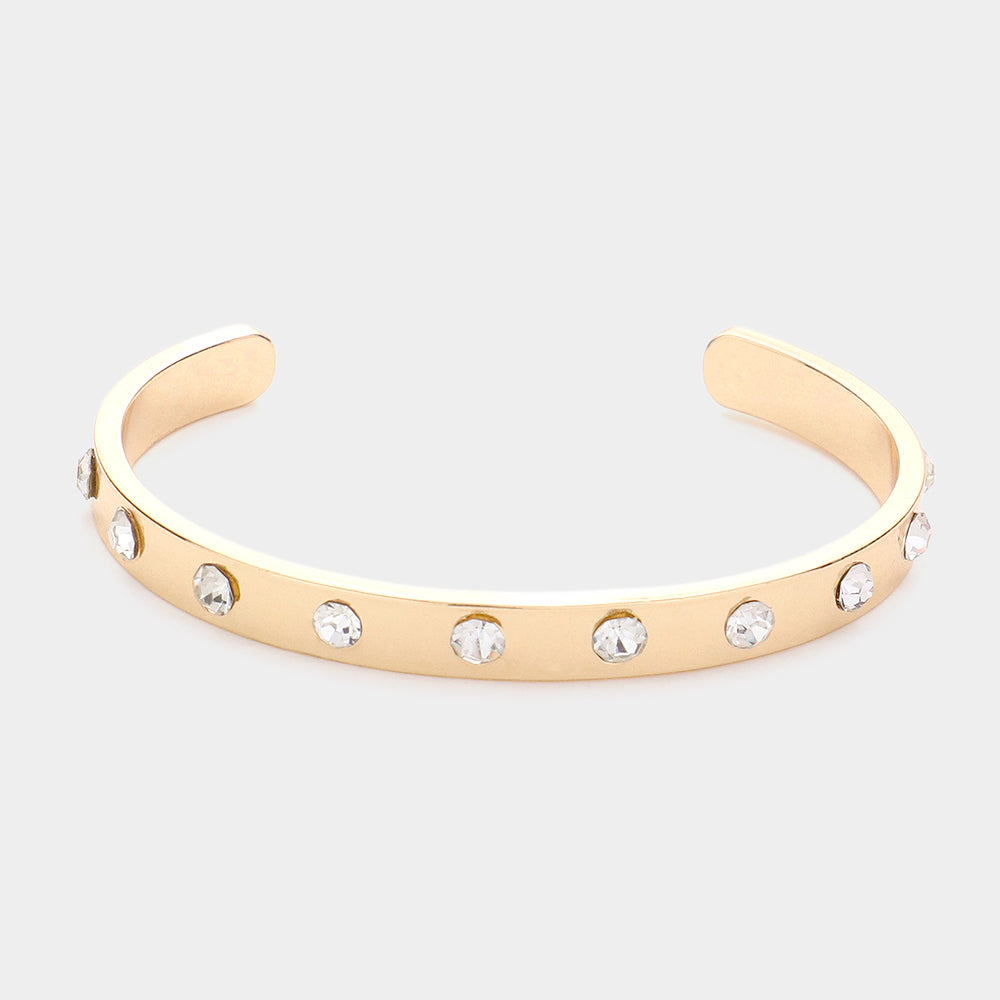 Gold Studded Fun Fashion Cuff Metal Bracelet | Outfit of Choice Jewelry