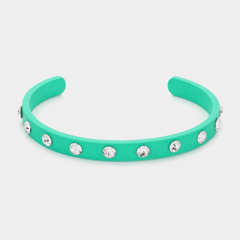 Mint Studded Fun Fashion Cuff Bracelet | Outfit of Choice Jewelry