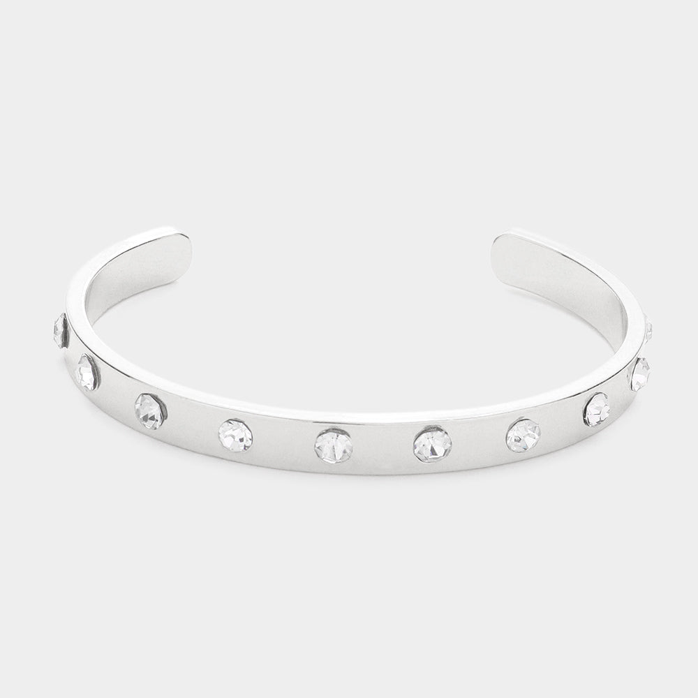 Silver Studded Fun Fashion Cuff Metal Bracelet | Outfit of Choice Jewelry