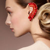 Red Marquise Stone Cluster Ear Cuff Pageant Earrings | Prom Earrings
