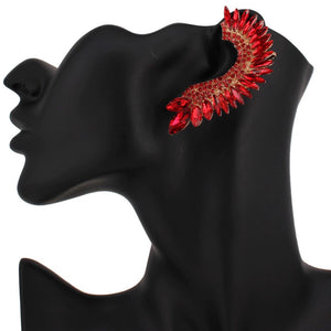 Red Marquise Stone Cluster Ear Cuff Pageant Earrings  | Prom Earrings | 593404