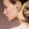 Peach Marquise Stone Cluster Ear Cuff Pageant Earrings | Prom Earrings