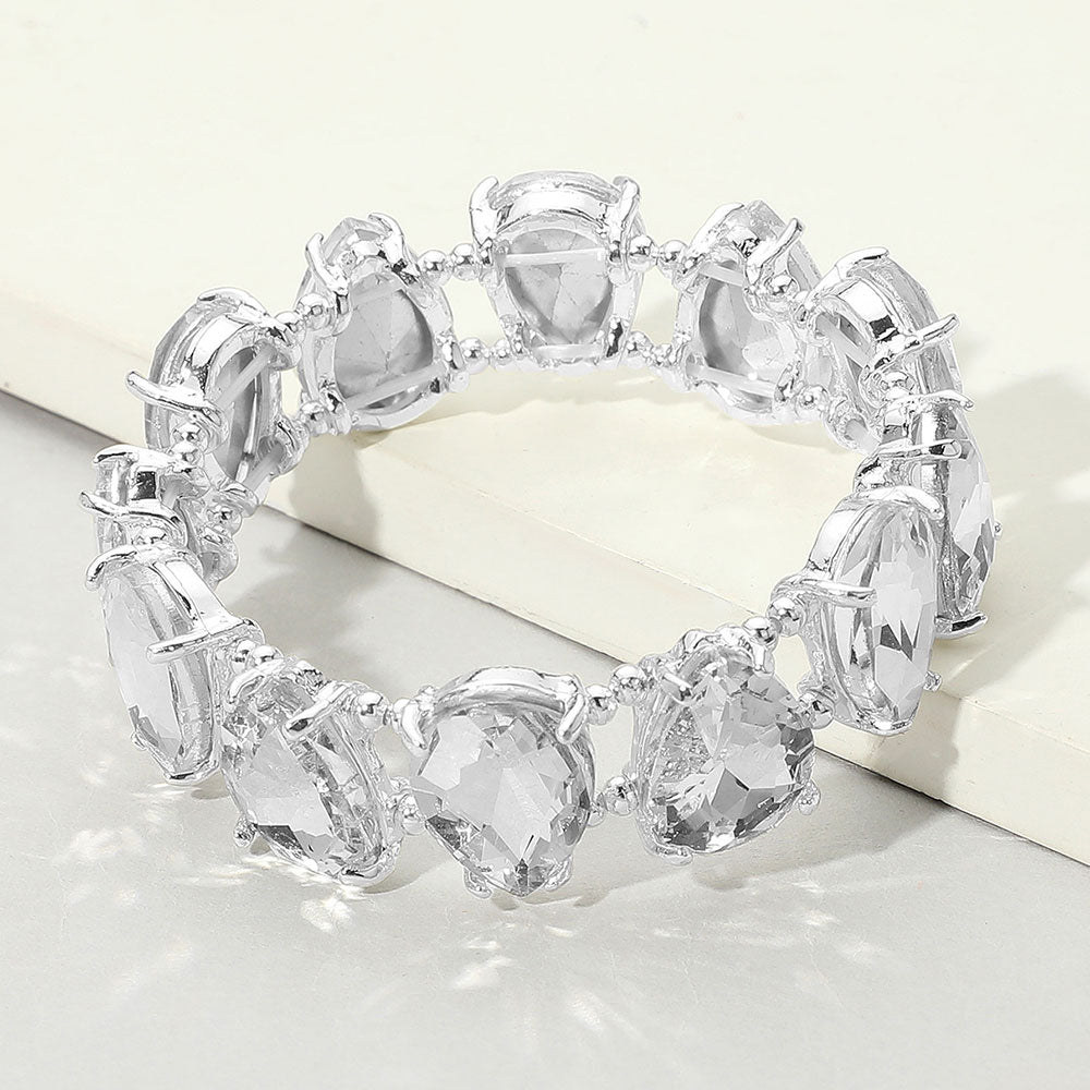 Clear Teardrop Fun Fashion Stretch Bracelet  | Outfit of Choice Jewelry
