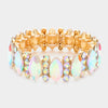 AB Marquise Stone Accented Stretch Pageant Bracelet on Gold | Prom Bracelet