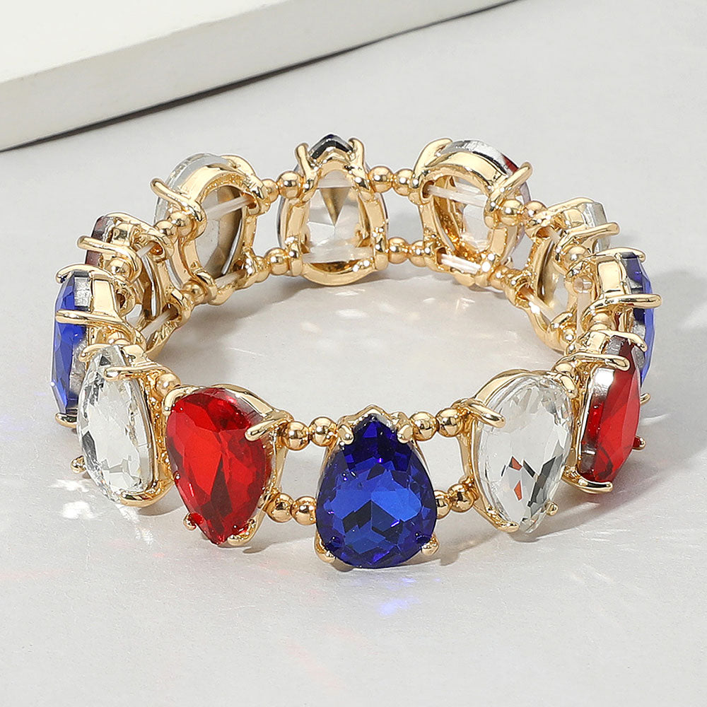 Multi-Color Teardrop Fun Fashion Stretch Bracelet | Outfit of Choice Jewelry