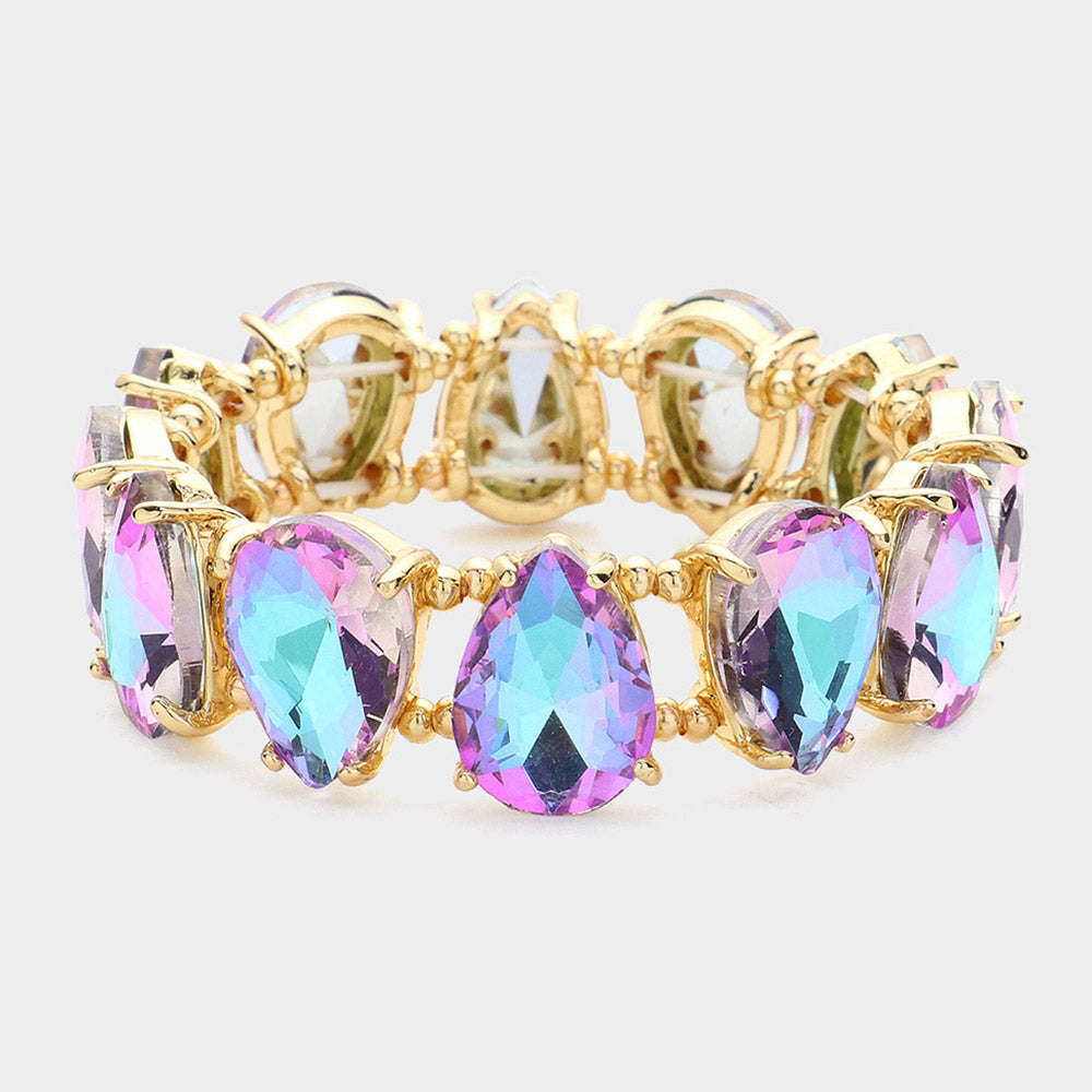 Lavender AB Teardrop Fun Fashion Stretch Bracelet | Outfit of Choice Jewelry