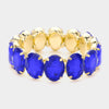 Sapphire Oval Stone Stretch Pageant Bracelet  | Prom Jewelry