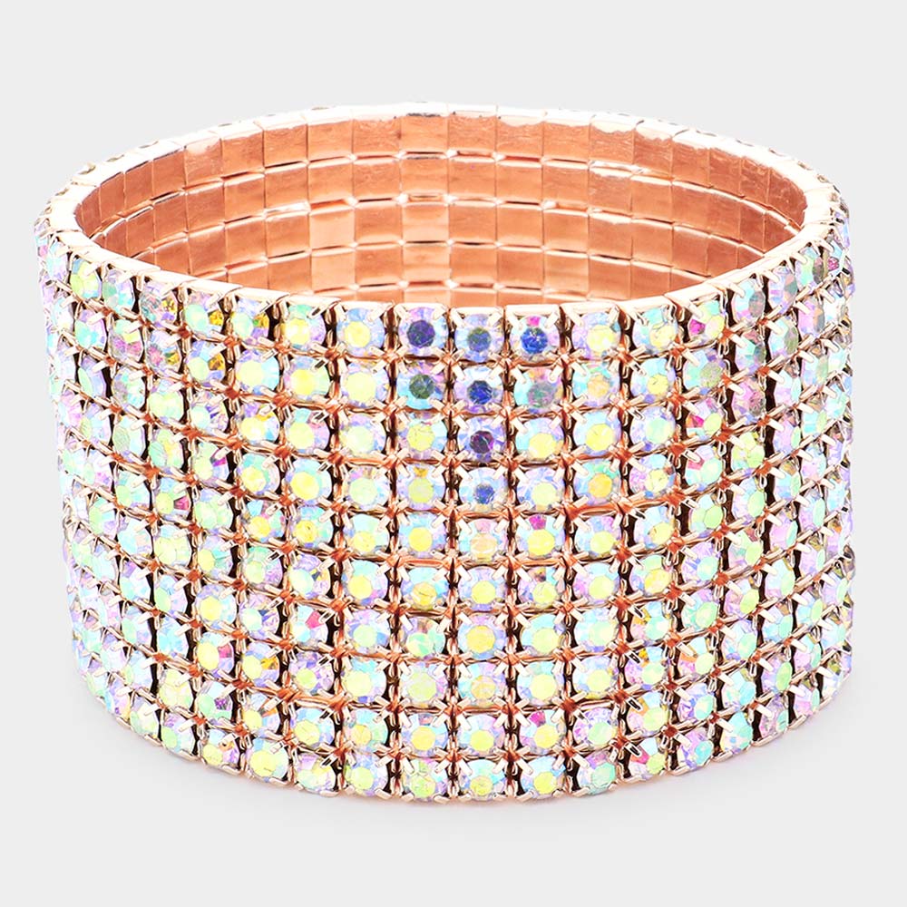 AB Multi Row Bracelet on Gold 