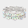 AB Crystal Teardrop Cluster Stretch Pageant Bracelet  | Prom Bracelet