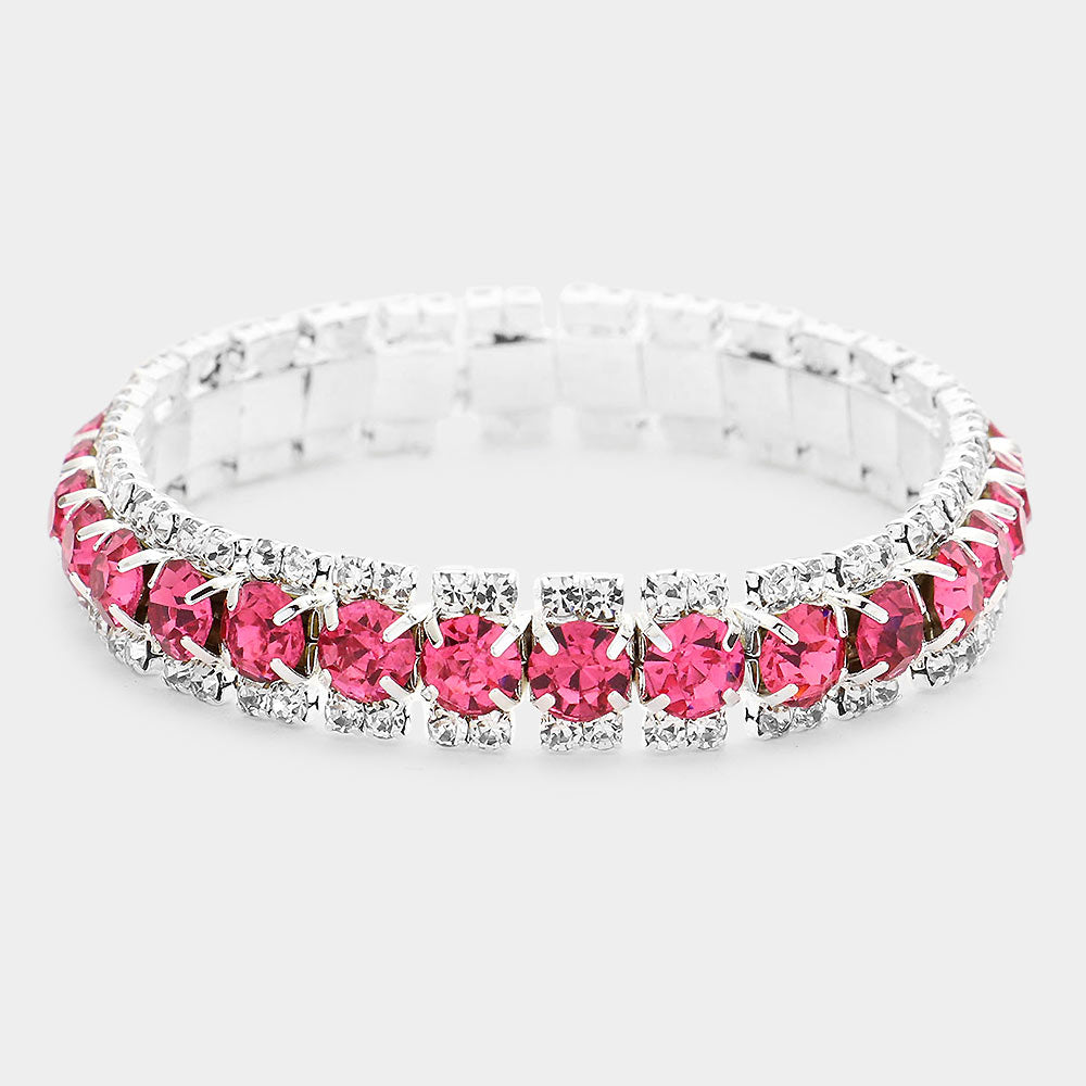 Rose Crystal Stretch Bracelet