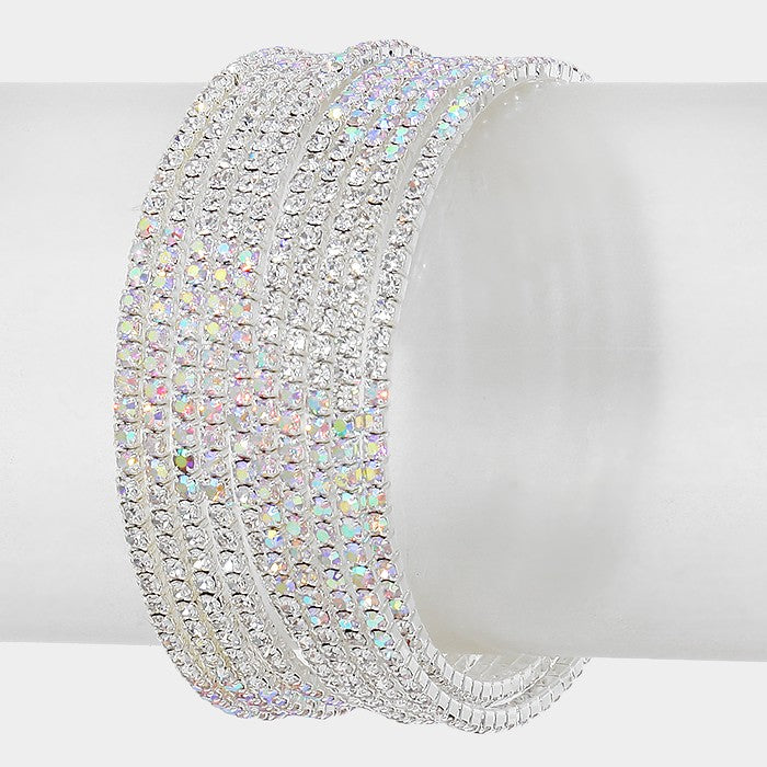 AB Crystal rhinestone coil adjustable bracelet