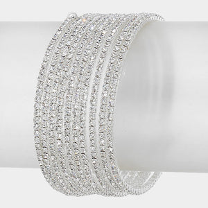 Clear Crystal rhinestone coil adjustable bracelet