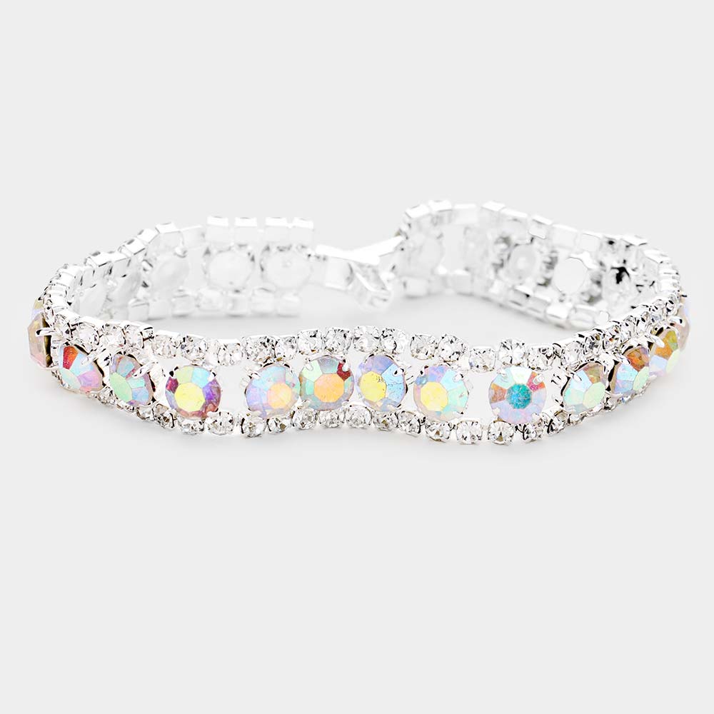 AB Crystal Rhinestone Tennis Bracelet | 476868