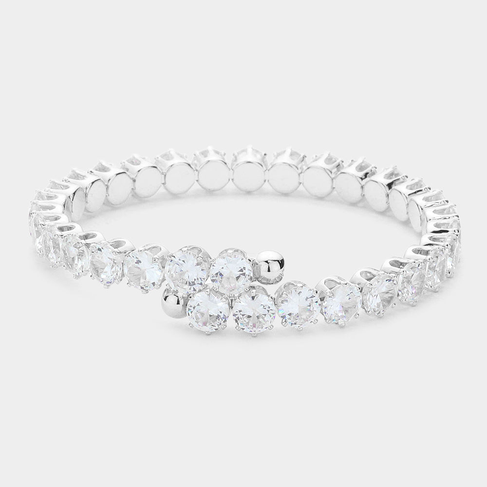 Adjustable Crystal Tennis Bracelet on Silver | Crystal Jewelry