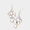 AB Crystal Multi Stone Cluster Dangle Pageant Earrings | Drop Earrings