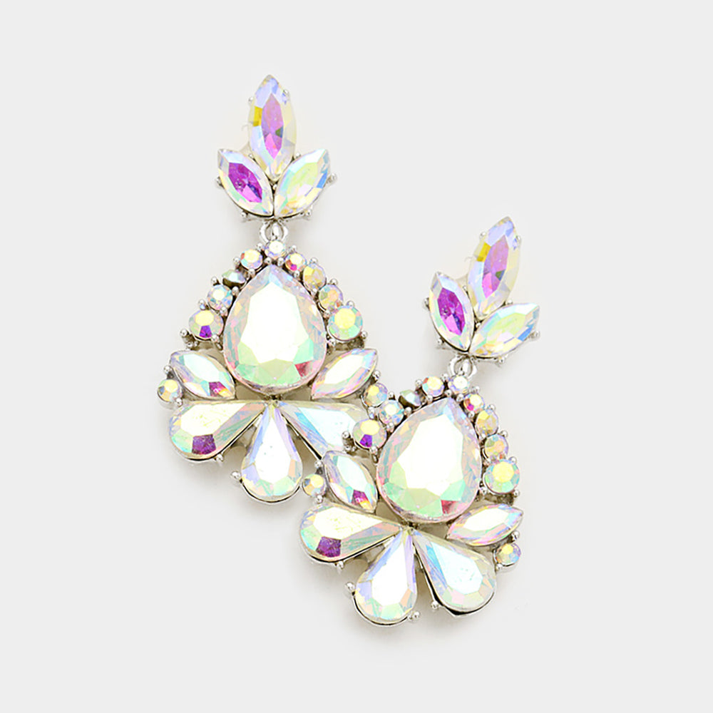 Little Girls AB Crystal Pageant Earrings